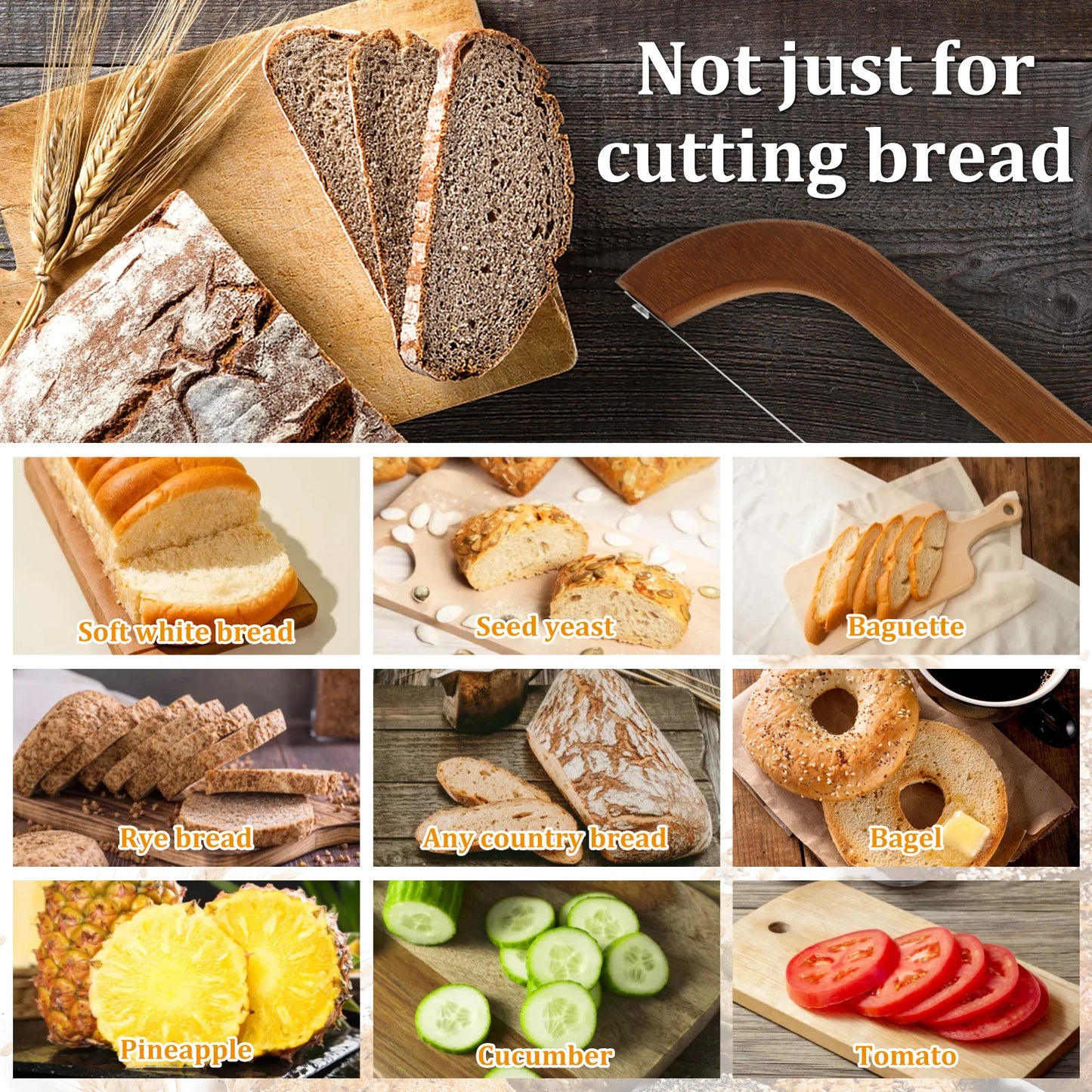 Bread Bow Cutter Serrated Bagel Cutter Stainless Steel Sourdough Bread