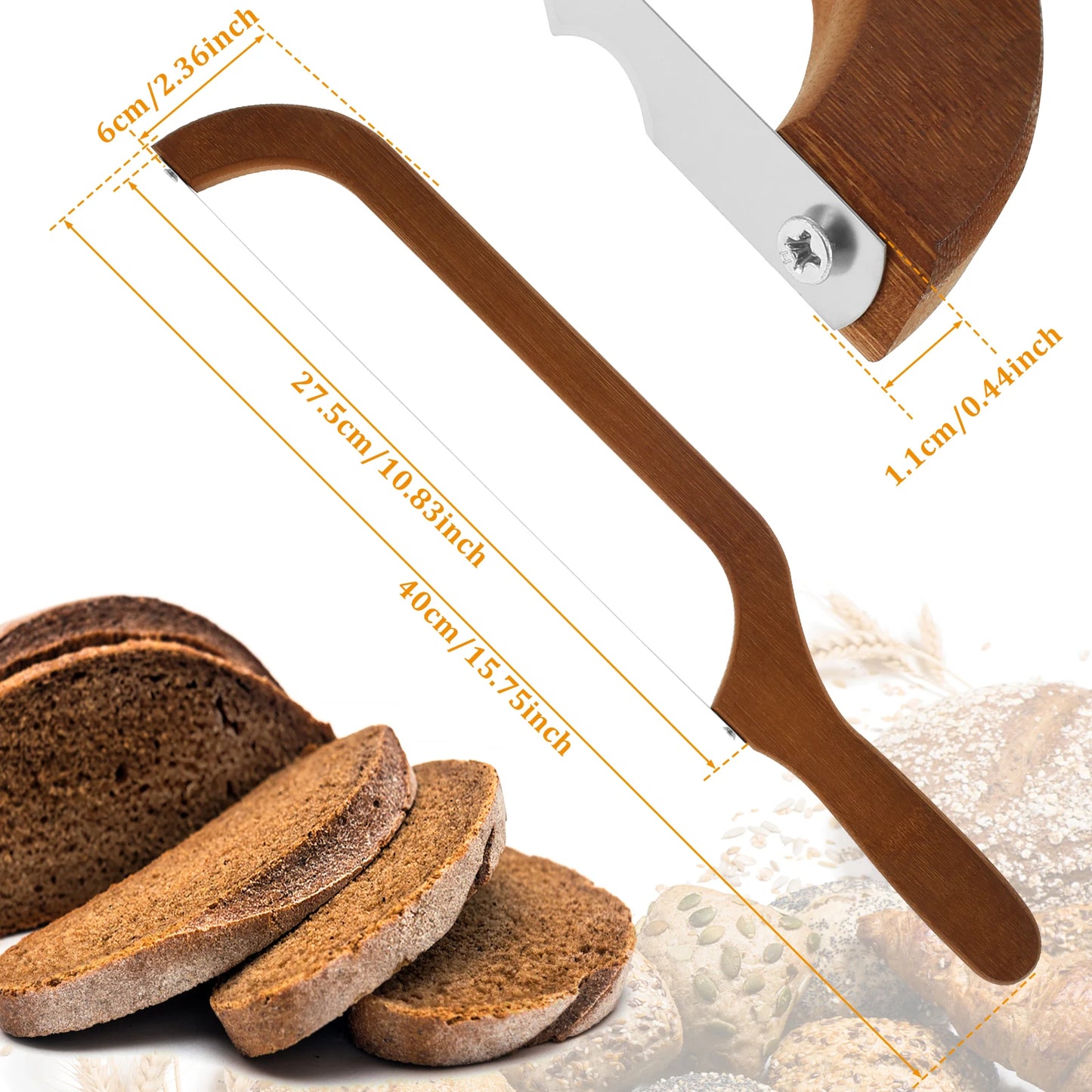 Bread Bow Cutter Serrated Bagel Cutter Stainless Steel Sourdough Bread