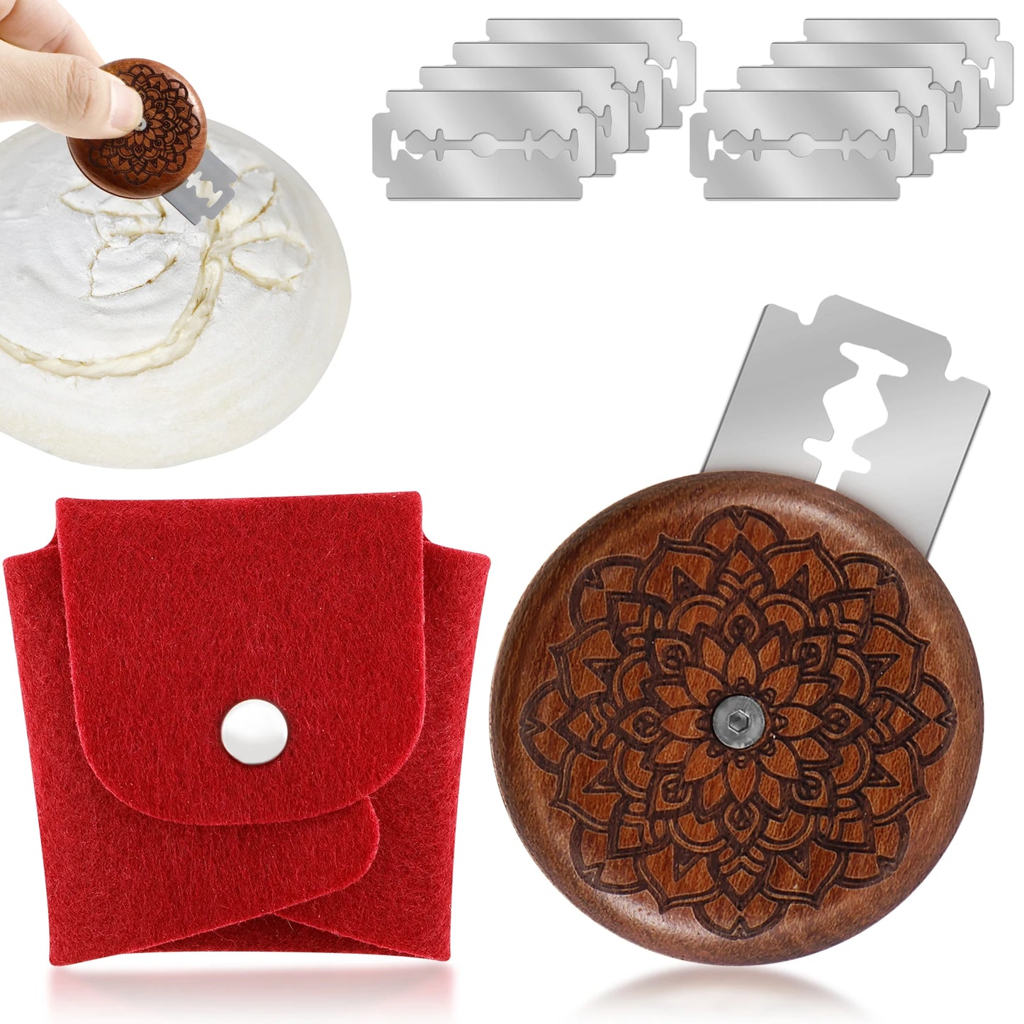 Bread Dough Scoring Tool Compact Bread Scoring Dough Cutter 5cm Wooden