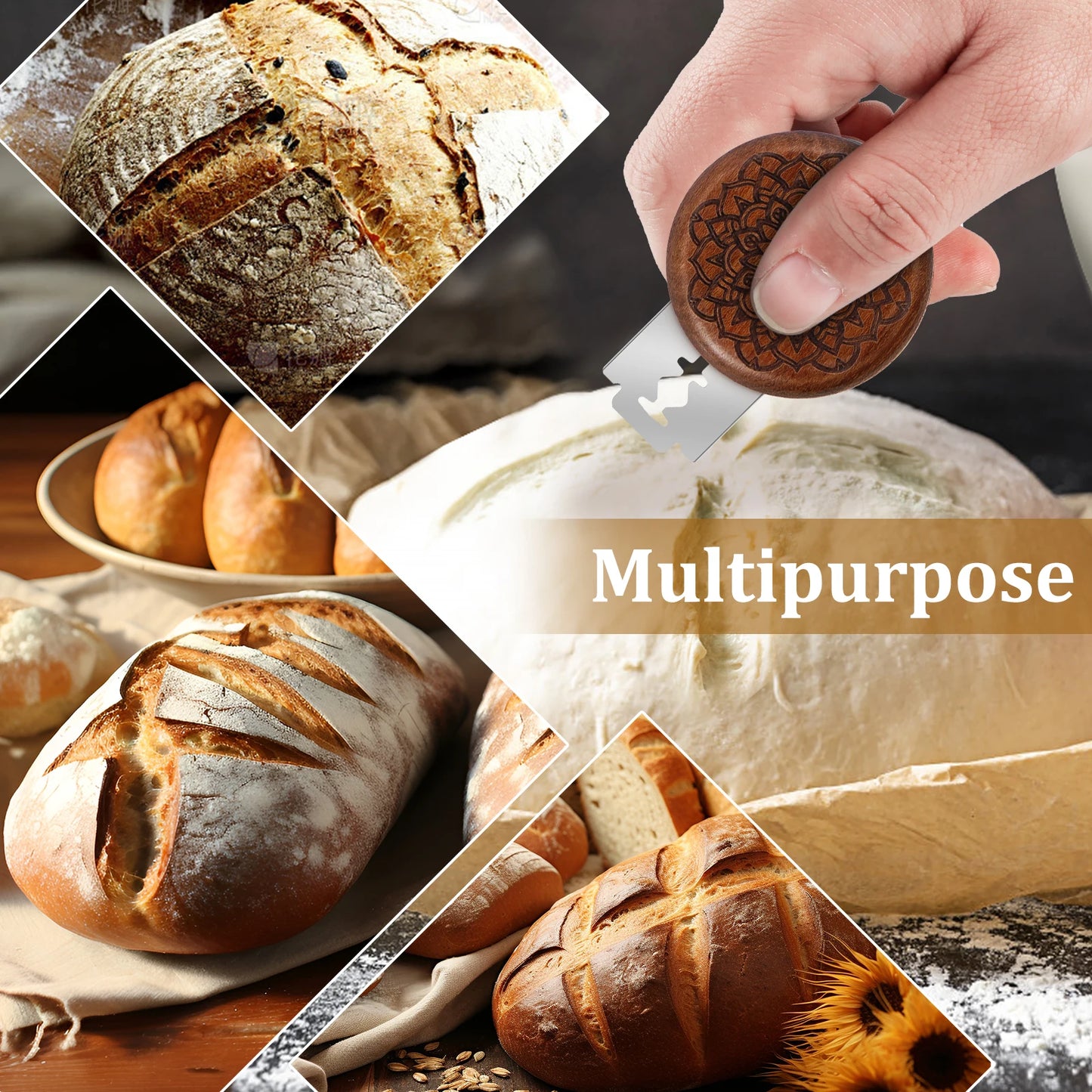 Bread Dough Scoring Tool Compact Bread Scoring Dough Cutter 5cm Wooden