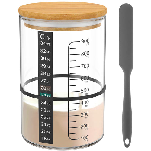900ml Sourdough Starter Jar Kit Clear Glass Heat Resistant Sourdough