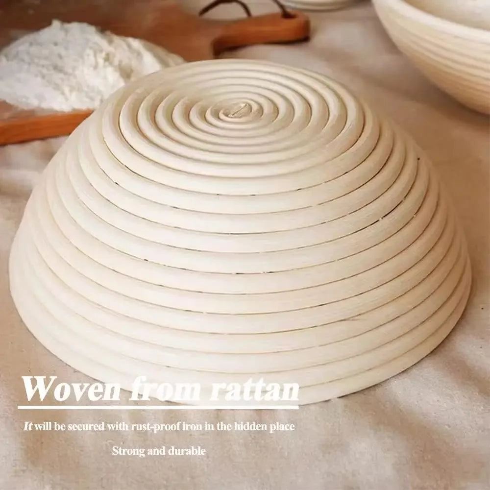 5/8pcs Natural Bread Banneton Proofing Basket Oval Round Rattan Wicker