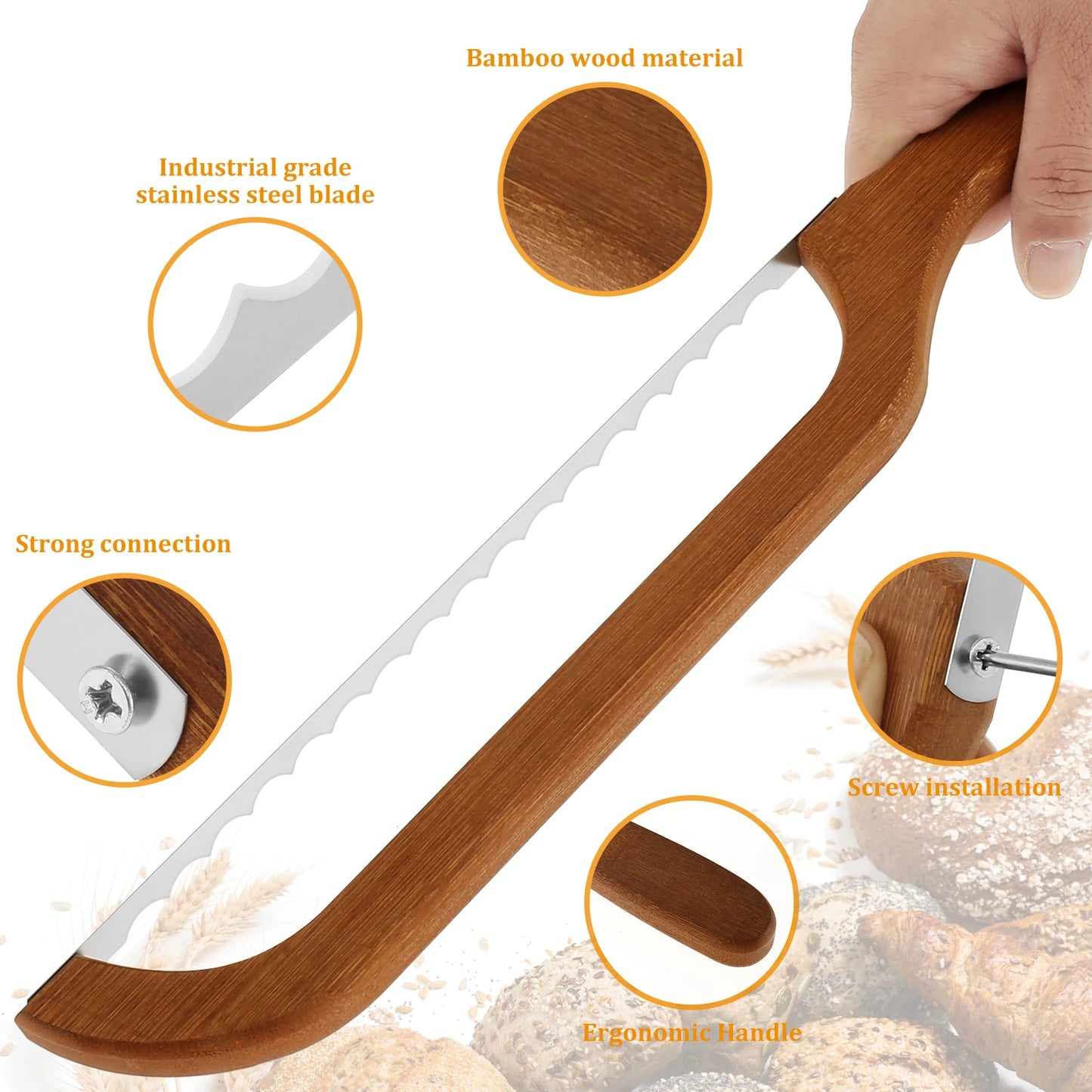 Bread Bow Cutter Serrated Bagel Cutter Stainless Steel Sourdough Bread